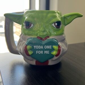 Yoda One for Me Valentines Day Baby Yoda Star Wars Heart Ceramic Mug Rare